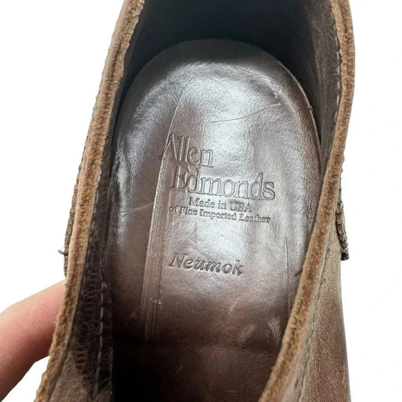 Allen Edmonds Mens Neumok Oxford Size 9.5 B Wingtip Brogue Brown Leather Shoe - Picture 11 of 14